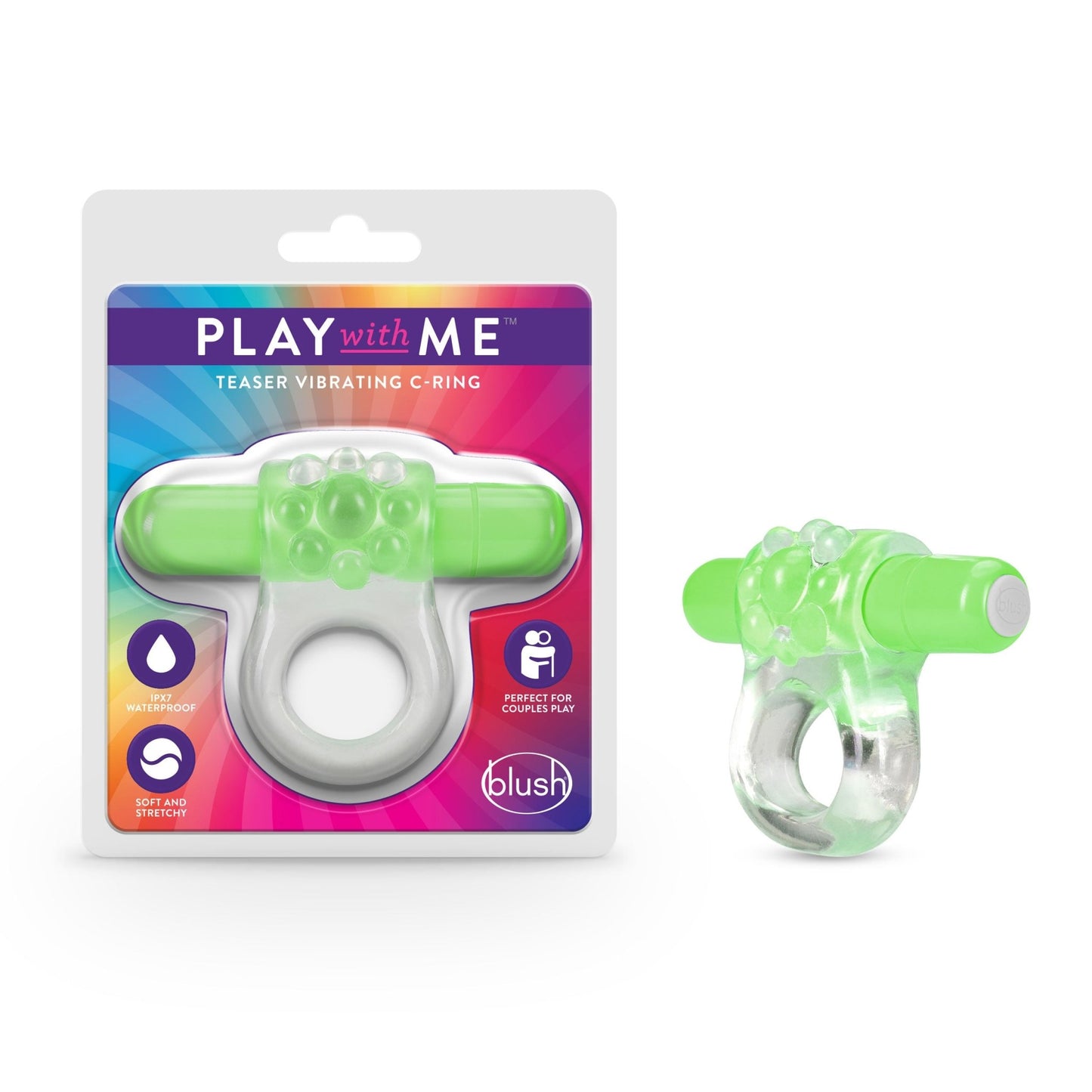 Play With Me Teaser Vibrating C - Ring Green - Time4Task2Toys