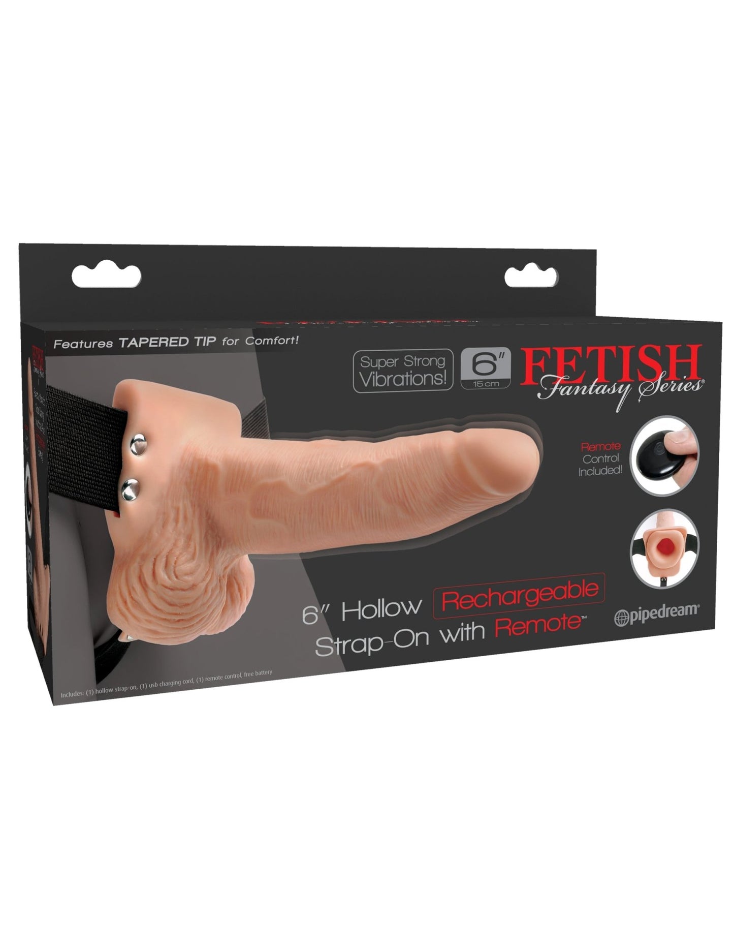 Fetish Fantasy Series 6 Inch Hollow Rechargeable Strap - on With Remote - Flesh - Time4Task2Toys