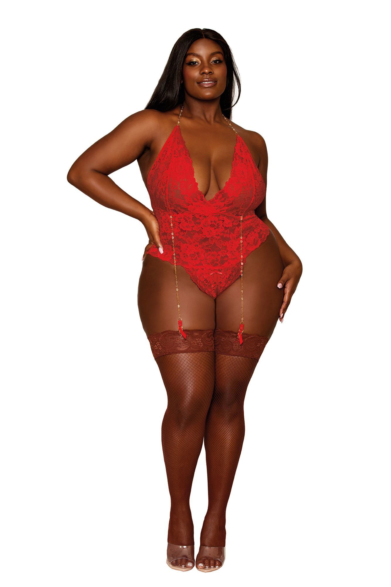 Garter Teddy - Queen Size - Ruby - Time4Task2Toys