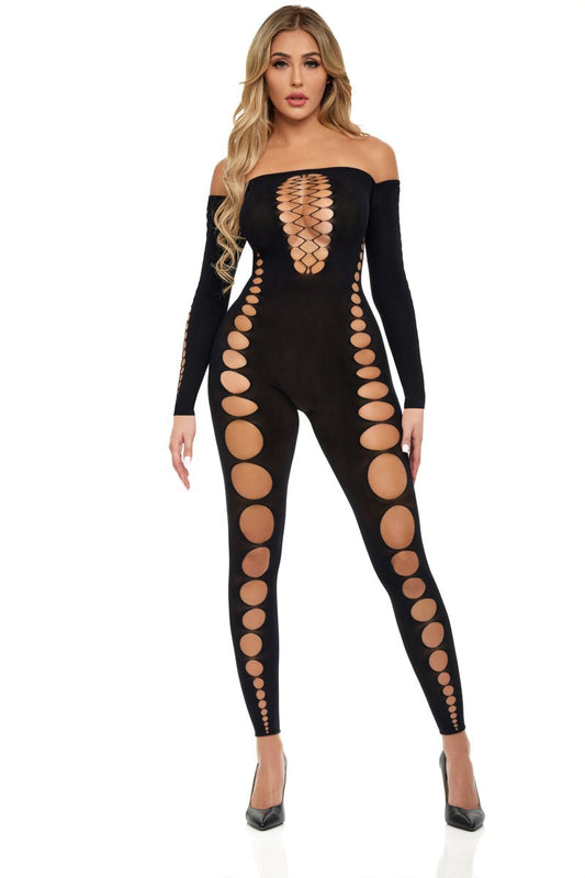 Boujee Gang Bodystocking - One Size - Black - Time4Task2Toys