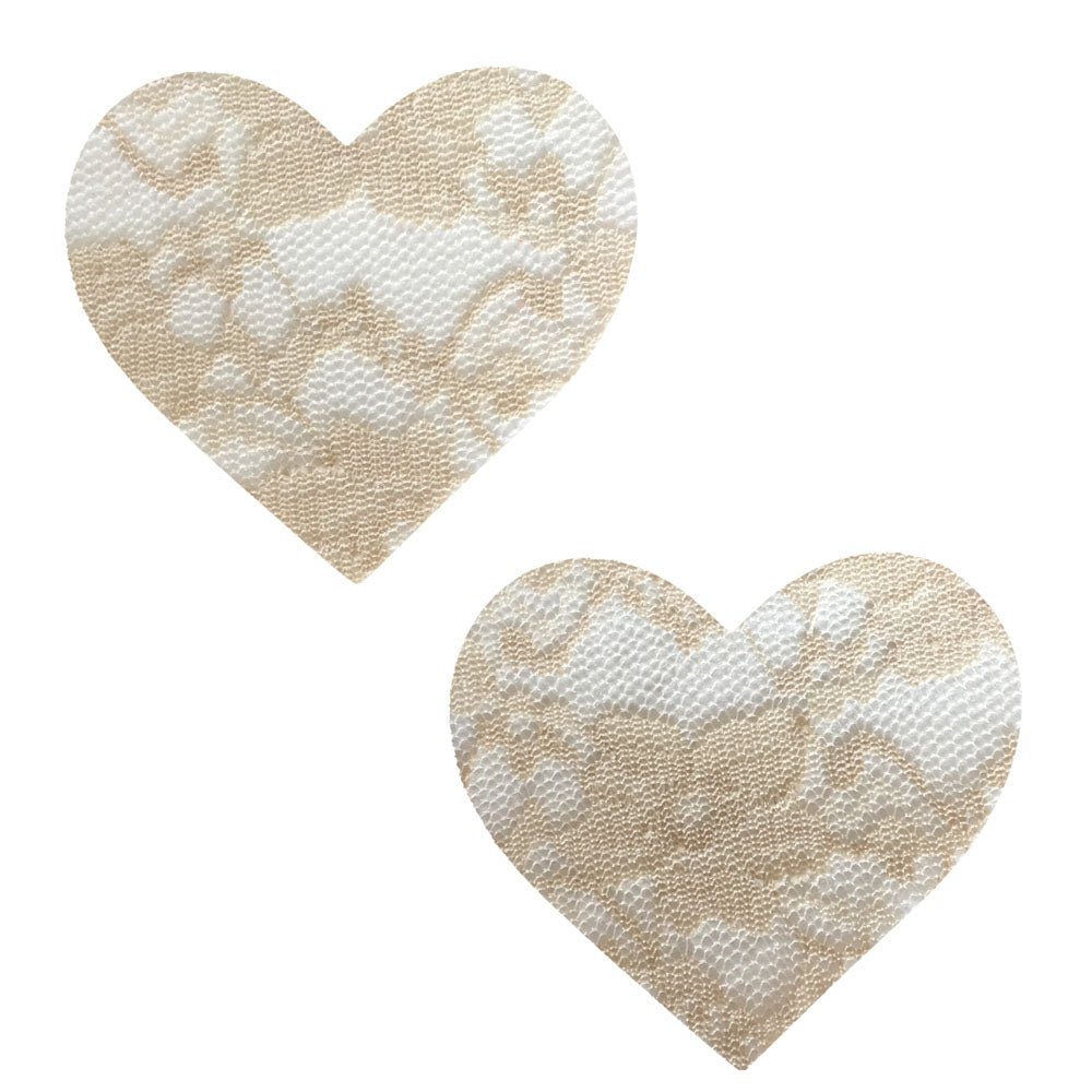 Nude Toffee Lace I Heart U Pasties - Time4Task2Toys