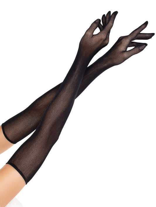 Opera Length Fishnet Gloves O/s - Black - Time4Task2Toys