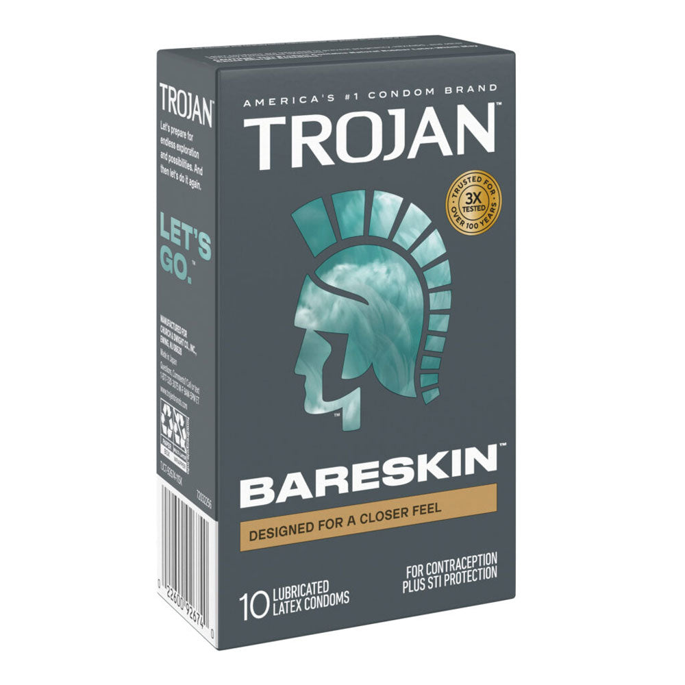 "Trojan Sensitivity Bareskin Lubricated Condoms - 10 Pack TJ92674"