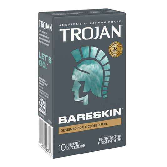 "Trojan Sensitivity Bareskin Lubricated Condoms - 10 Pack TJ92674"