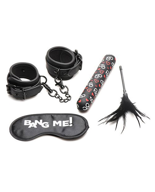 "Bang - Bondage Kit - XL Bullet, Cuffs, Tickler and Blindfold - Black BNG-AH047"