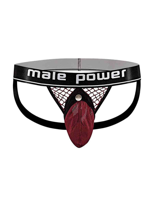 Cock Pit Net Cock Ring Jock - S/ M - Burgundy - Time4Task2Toys