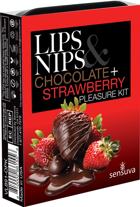 "Lips and Nips Pleasure Kit Chocolate-Strawberry SEN-VL891-OPK"