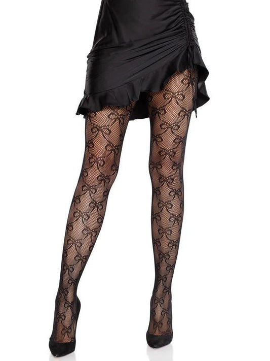 Bow Babe Net Tights O/s - Black - Time4Task2Toys