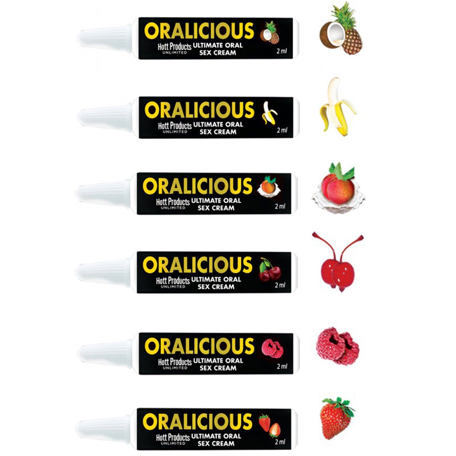 Oralicious Flavored Oral Sex Cream 144pc Display - of 2ml Tubes - Time4Task2Toys