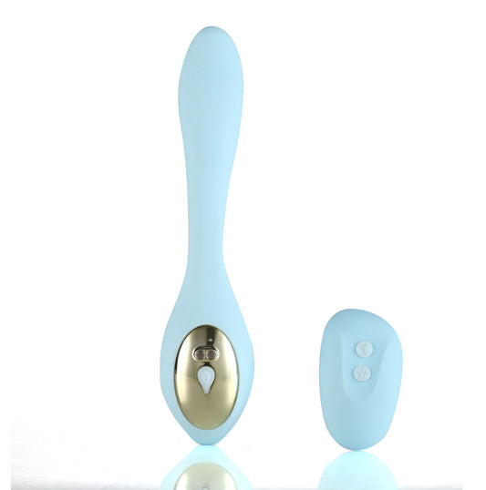 "Harmonie Rechargeable Remote Silicone Bendable Vibrator - Teal MTLM1841-B3"