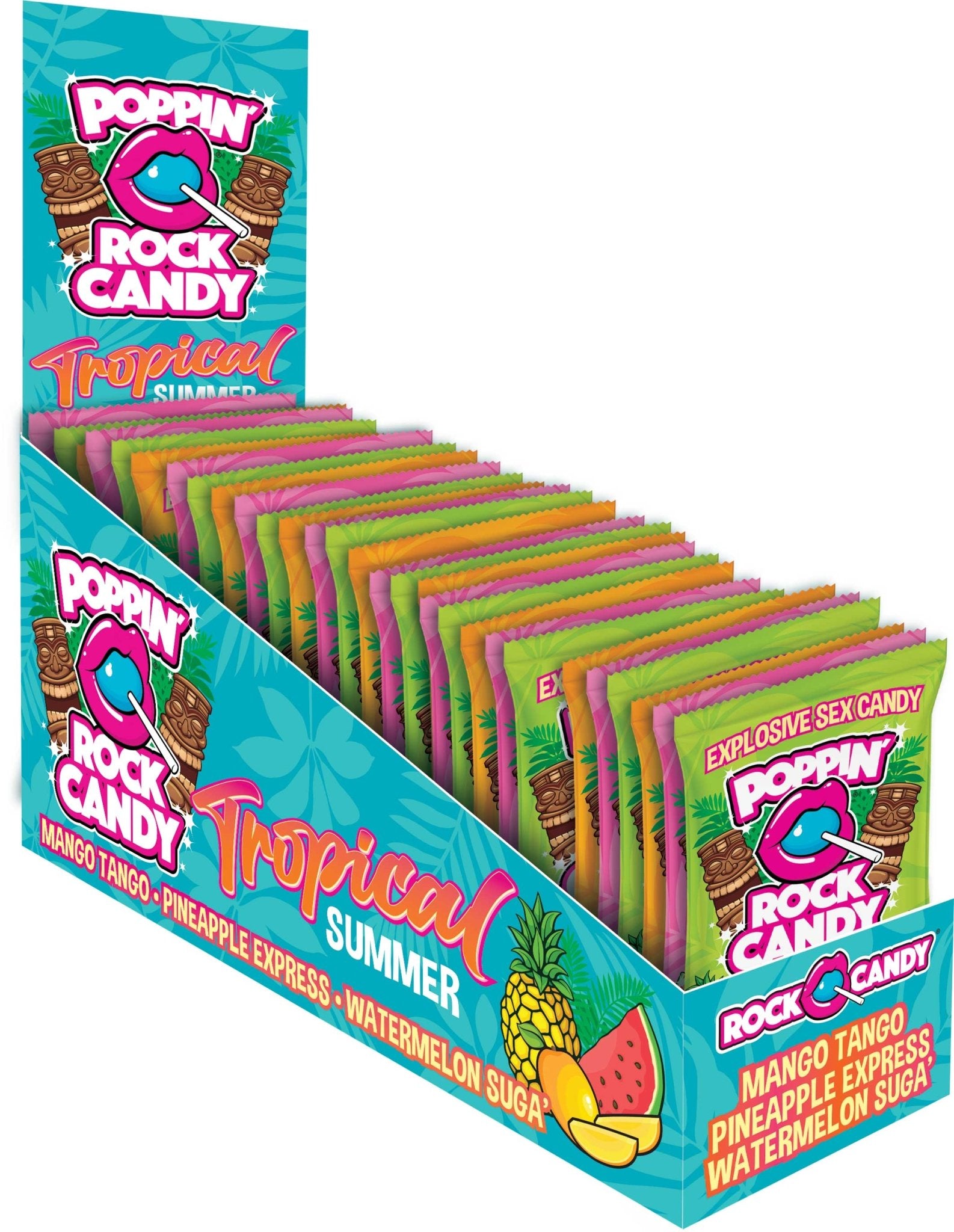 Popping Rock Tropical Summer 36 Pk Display - Mango Tango - Pineapple Express - Watermelon Sugar - Time4Task2Toys