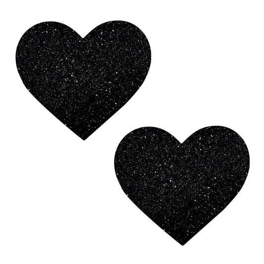 Black Malice Glitter I Heart U Nipztix Pasties - Time4Task2Toys