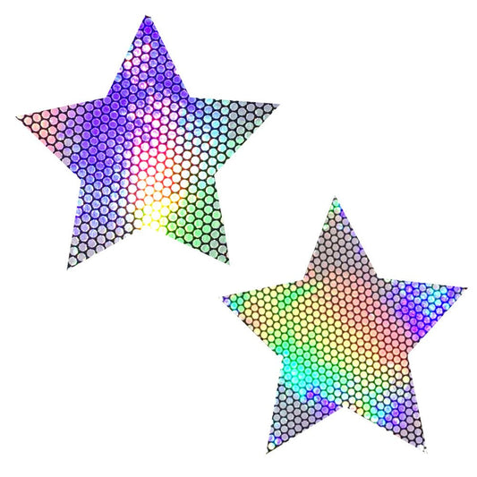 Liquid Party Silver Holographic Starry Nights Nipztix Pasties - Time4Task2Toys