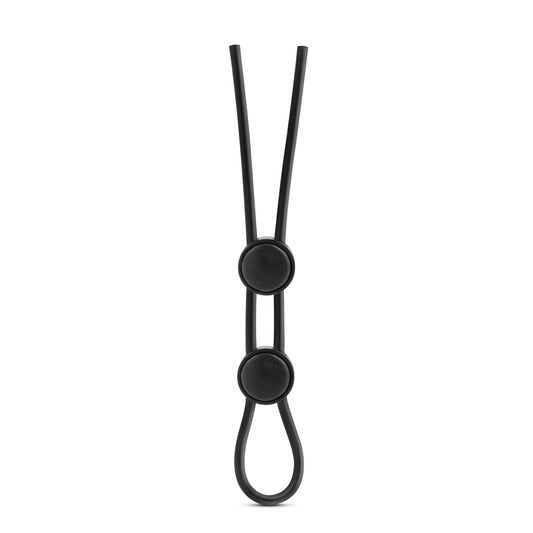 "Stay Hard - Silicone Double Loop Cock Ring - Black BL-32095"