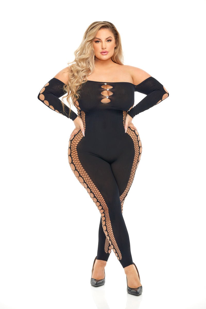 Bodystocking - Queen Size - Black - Time4Task2Toys