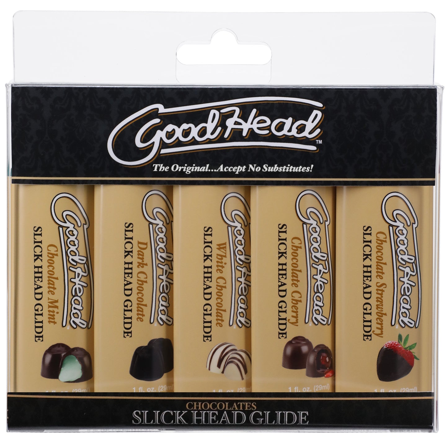 "Goodhead - Slick Head Glide - Chocolate - 5 Pack - 1 Fl. Oz. DJ1361-46-BX"