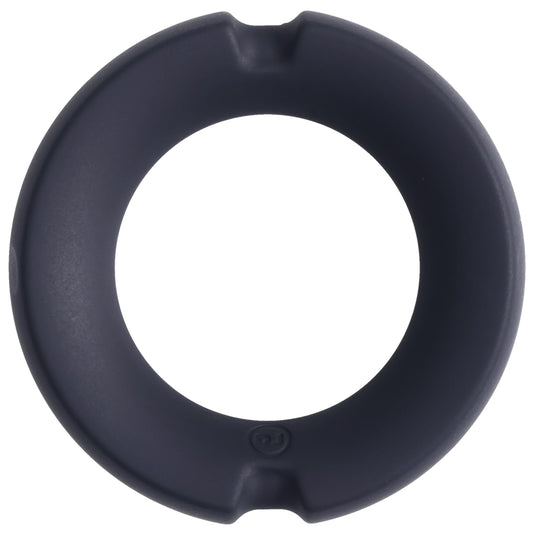 "Merci - the Paradox - Silicone Covered Metal Cock Ring - 50mm - Black DJ2402-40-BX"