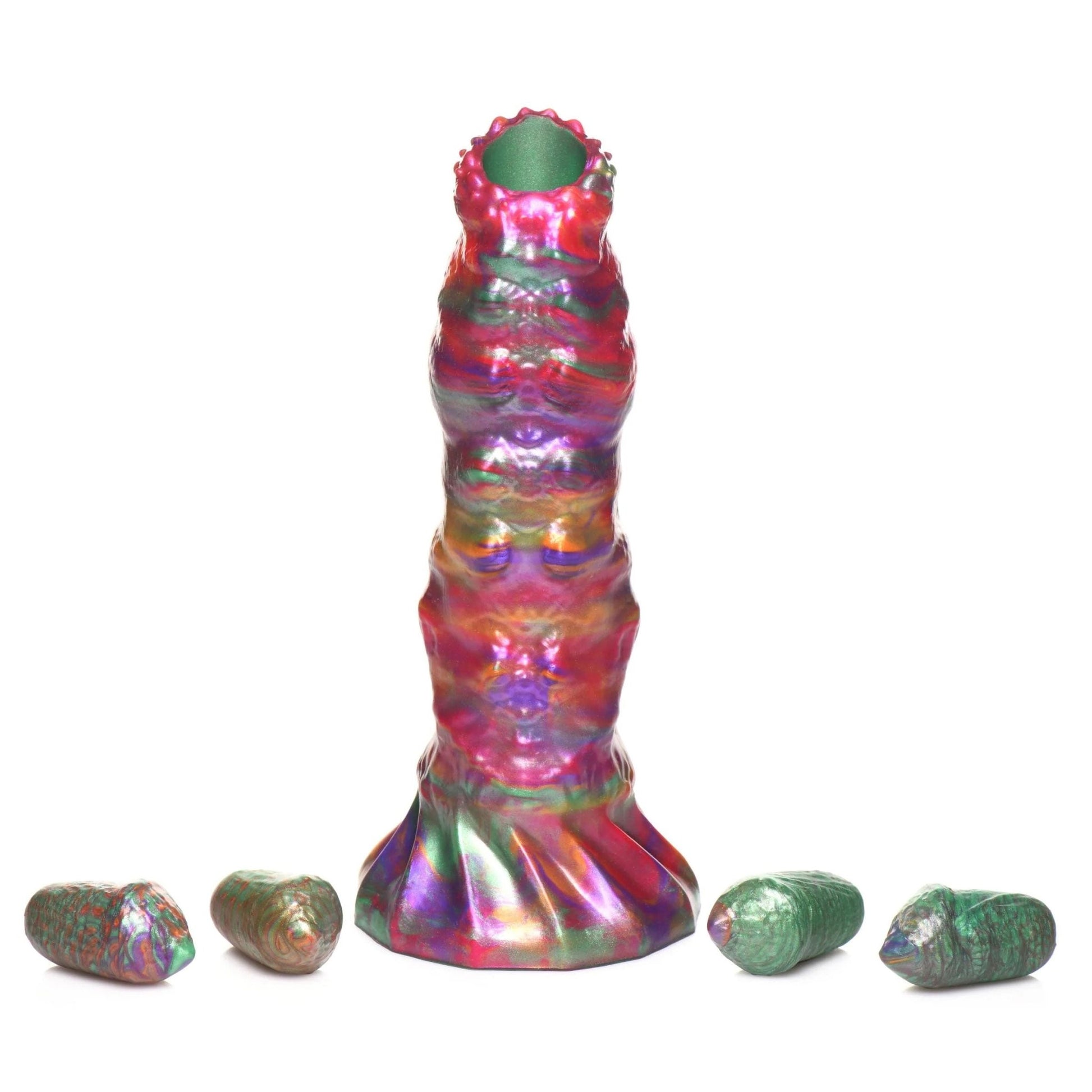 Larva Silicone Ovipositor Dildo With Eggs - Multicolor - Time4Task2Toys