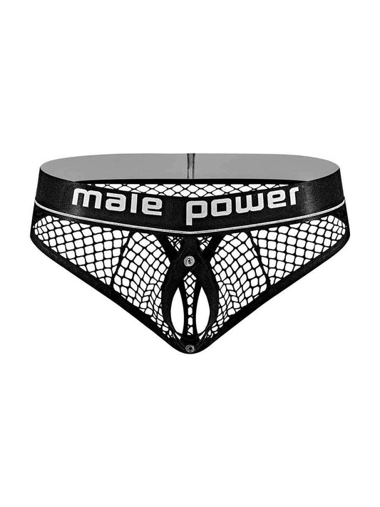 Cock Pit Net Cock Ring Thong - S/ M - Black - Time4Task2Toys
