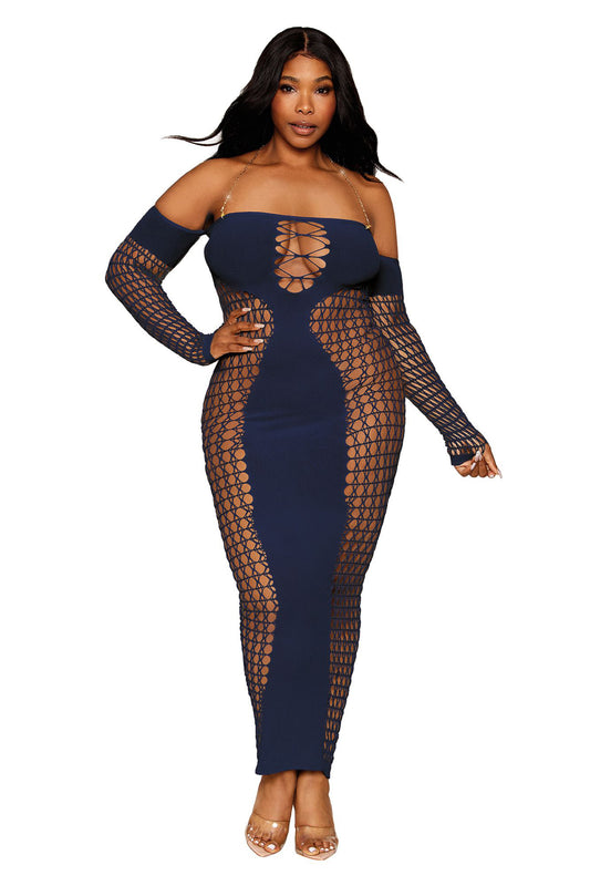 Bodystocking Gown - Queen Size - Denim - Time4Task2Toys