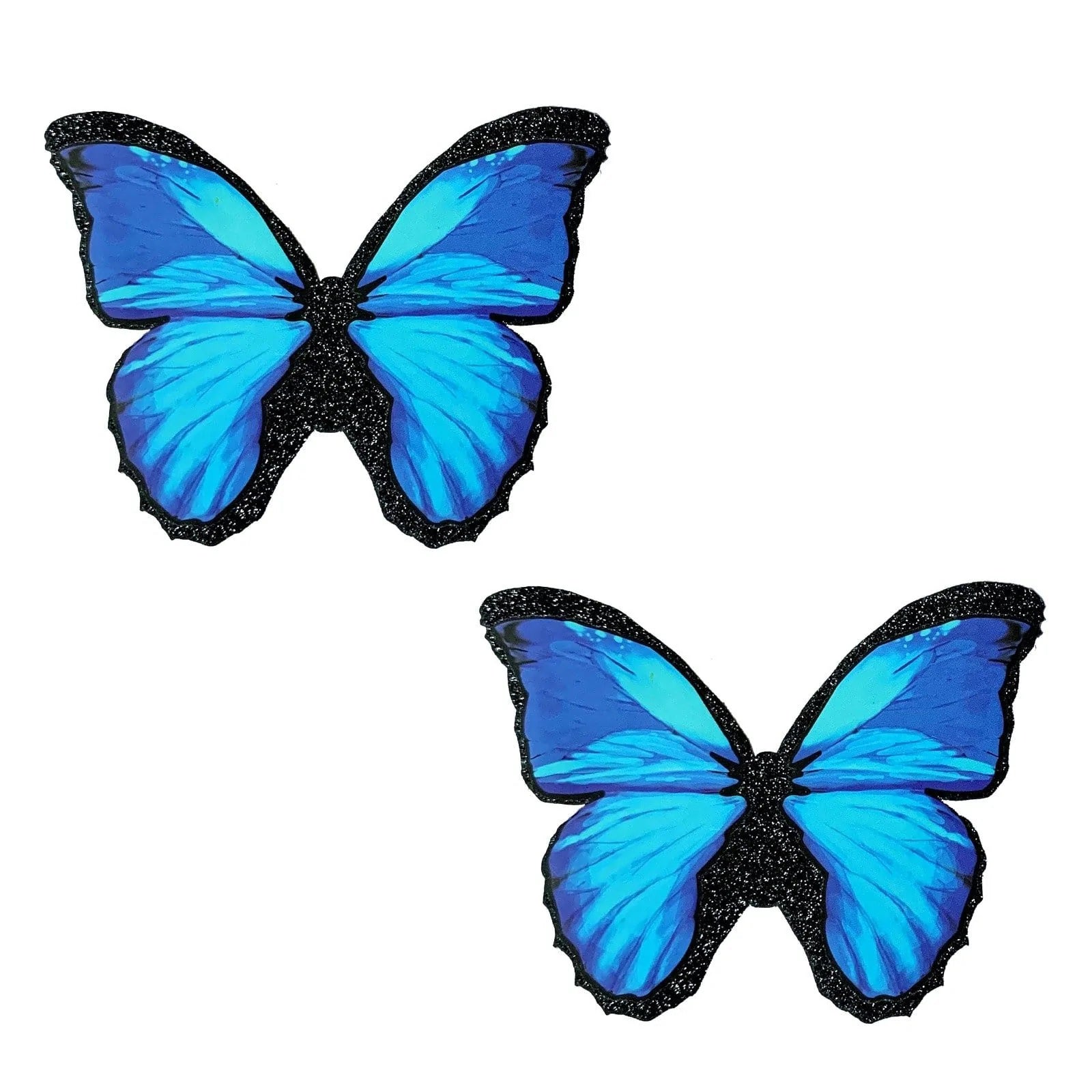 Beautiful Blue Black Glitter Butterfly Nipple Cover Pasties - Time4Task2Toys