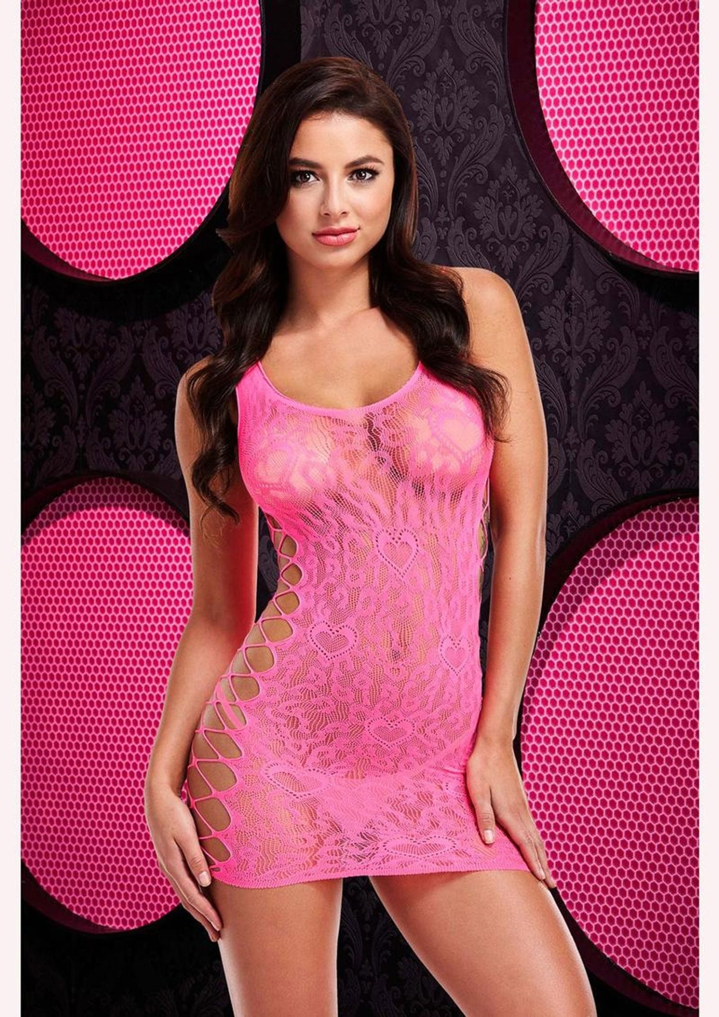 Leopard Lace Mini Dress - One Size - Pink - Time4Task2Toys