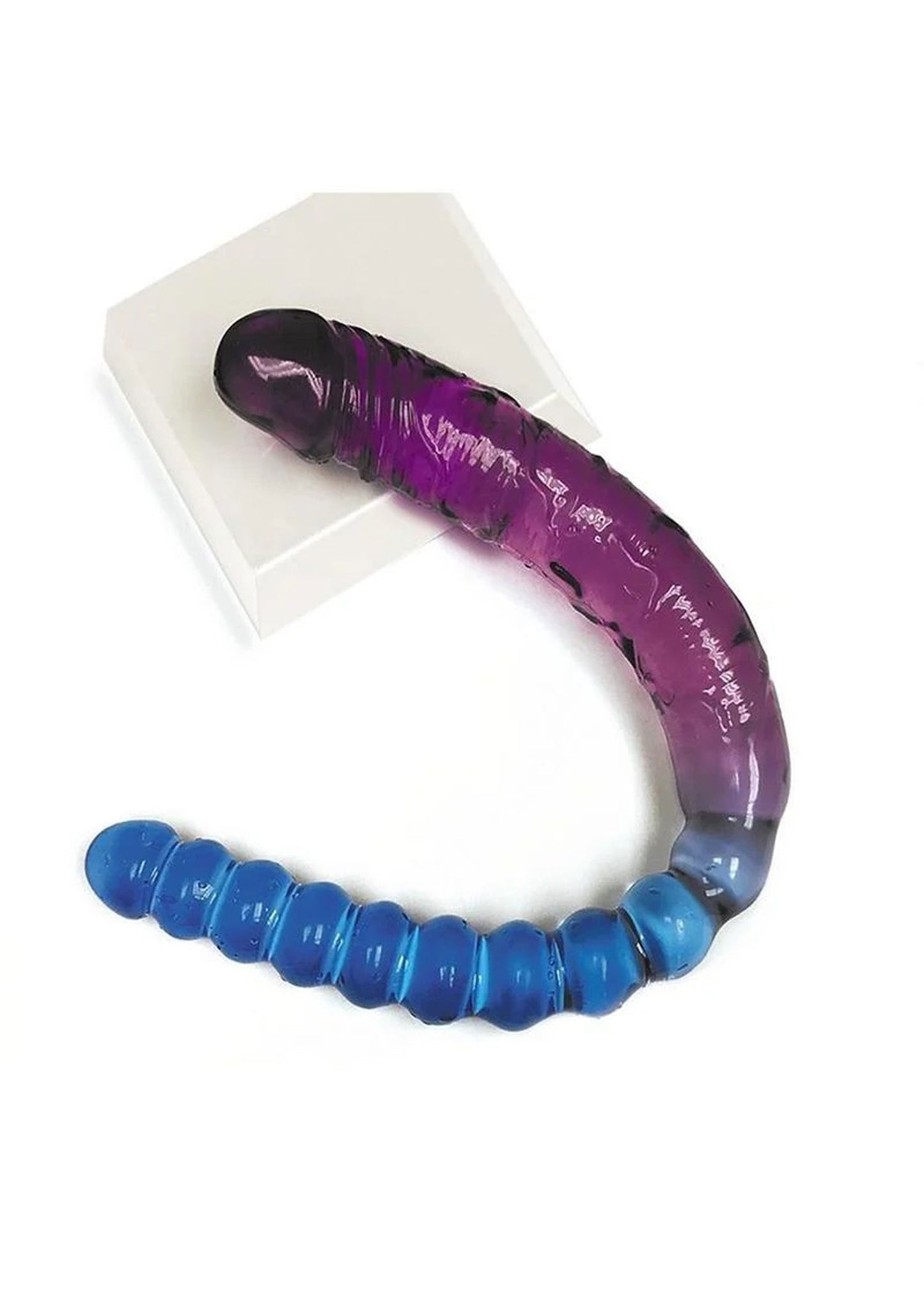"Shade - 17 Inch Double Dong - Violet and Blue IC1307"