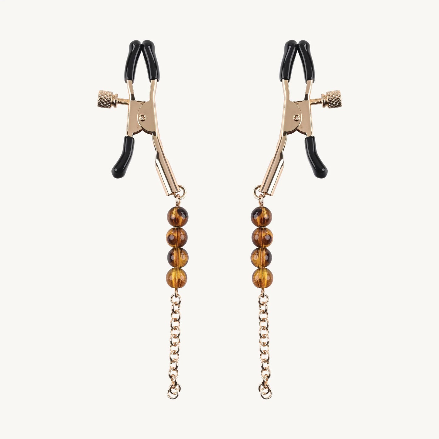 "Sincerely Amber Beaded Nipple Clamp SS52105"