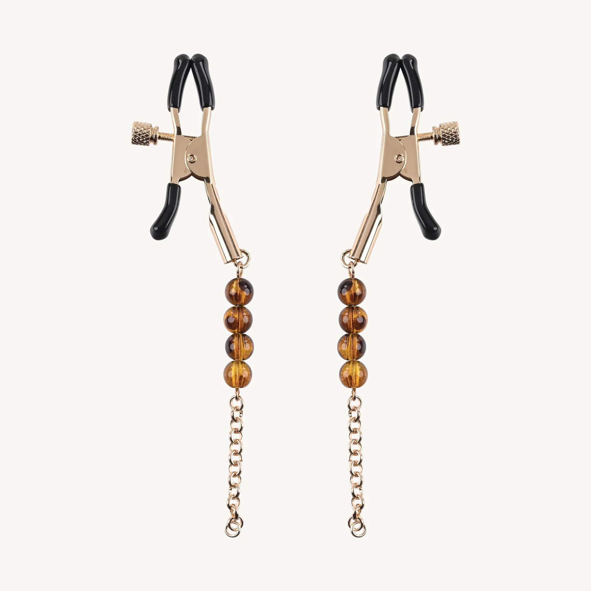 "Sincerely Amber Beaded Nipple Clamp SS52105"