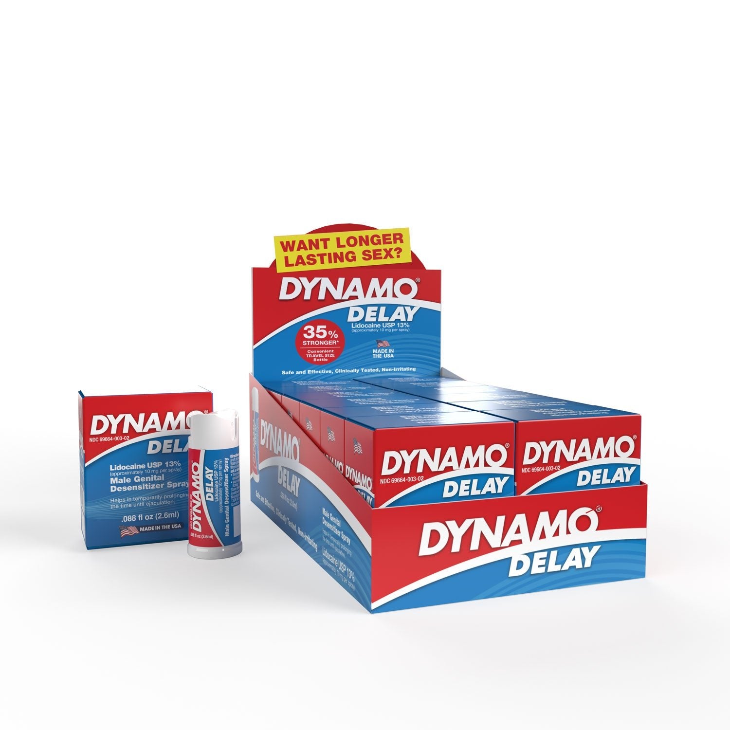 Dynamo Delay to Go in Pop Box .088 Fl Oz - 12 Ct Box - Display - Time4Task2Toys