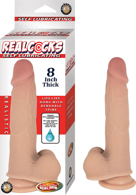 Realcocks Self Lubricating 8 Inch Thick - White - Time4Task2Toys