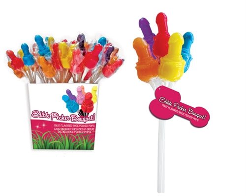 Edible Pecker Bouquet 72 Pieces Pail Display 12 Bundles - Time4Task2Toys