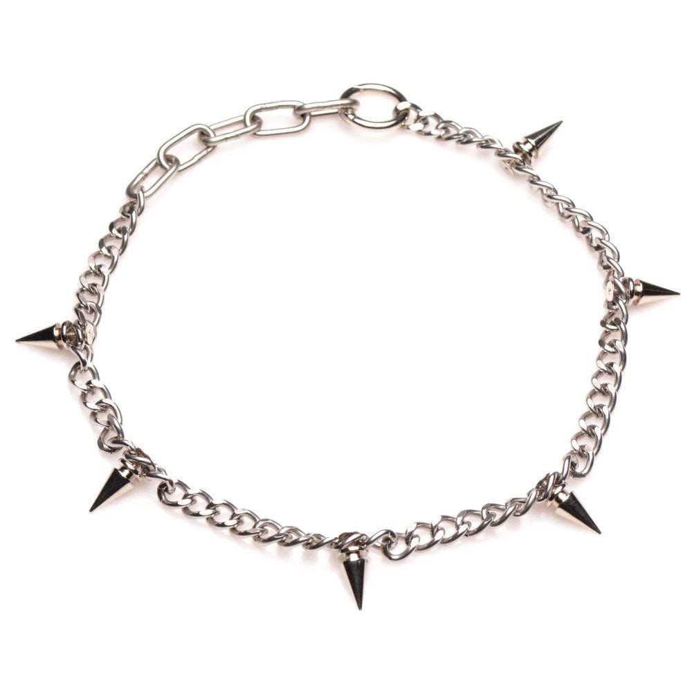 Punk Spiked Necklace Silver - Time4Task2Toys