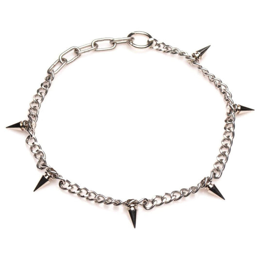 Punk Spiked Necklace Silver - Time4Task2Toys