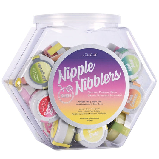Nipple Nibblers Cocktail Pleasure Balm Assorted - 36 Pc Bowl - 3g Jar - Time4Task2Toys