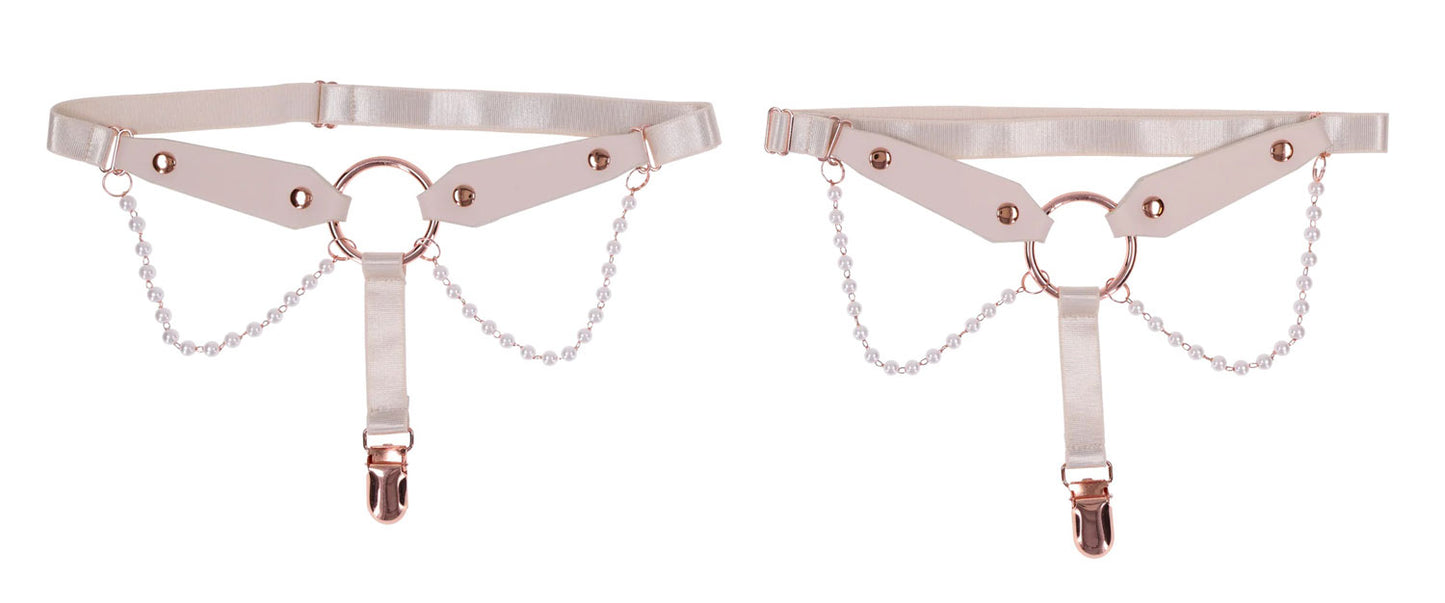 "Peaches 'N Creame Pearl Garters - Peach SS10213"