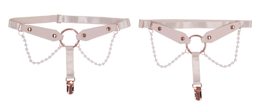"Peaches 'N Creame Pearl Garters - Peach SS10213"
