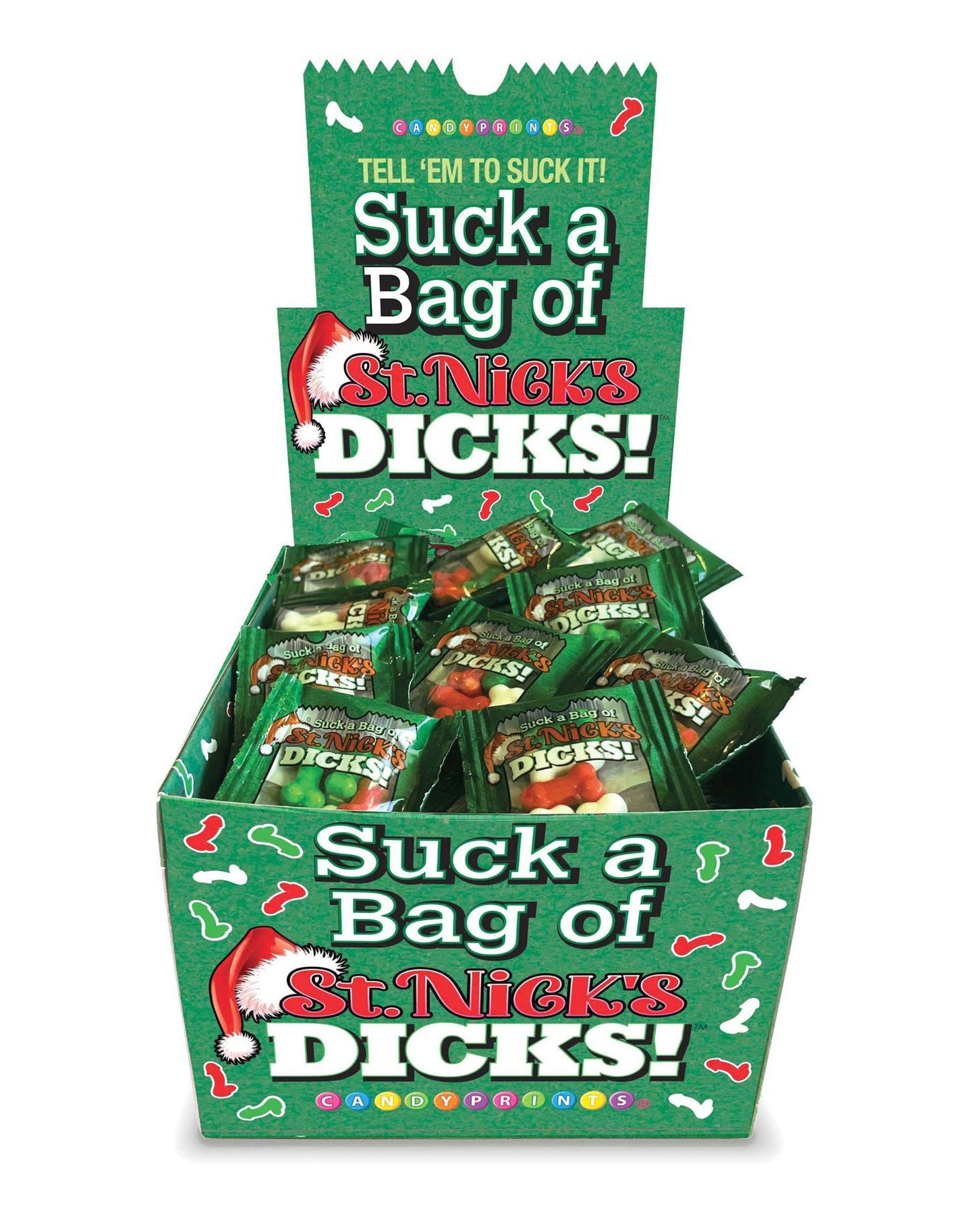 Suck a Bag of St. Nicks Dicks - Display of 100 Ct. - Time4Task2Toys
