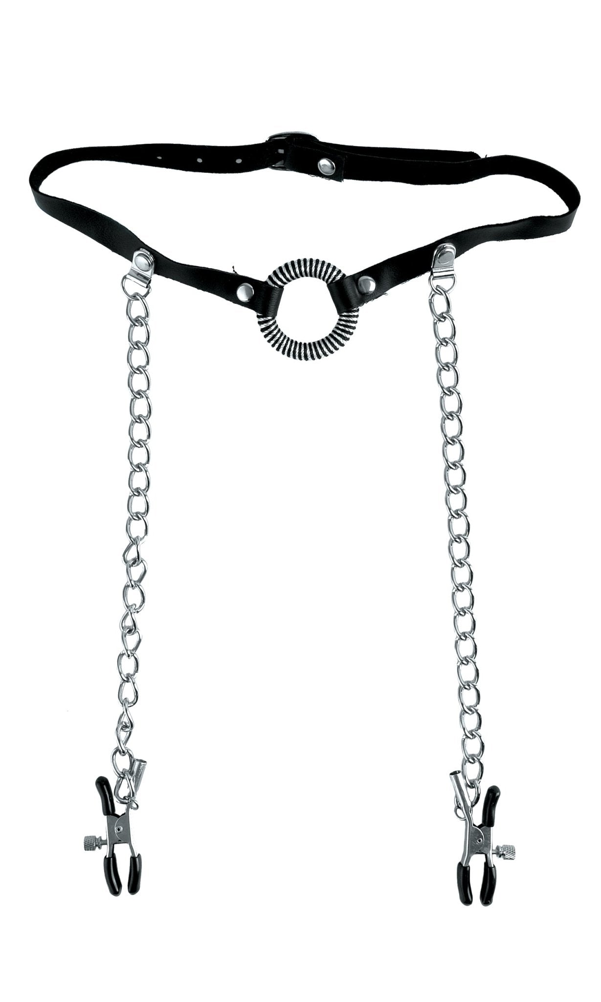 Fetish Fantasy Series O - Ring Gag With Nipple Clamps - Time4Task2Toys