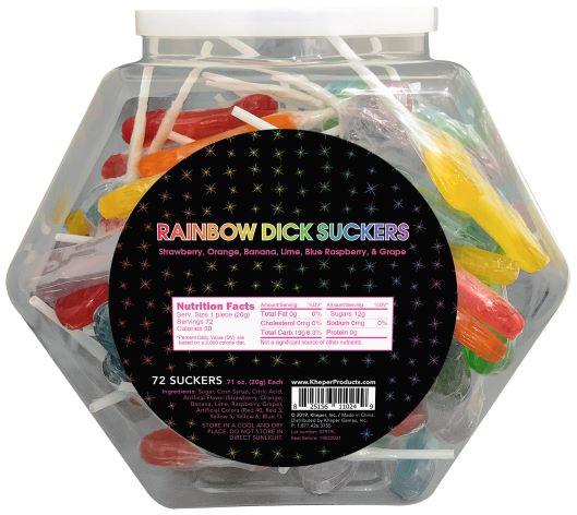 Rainbow Dick Suckers - 72 Pack - Time4Task2Toys
