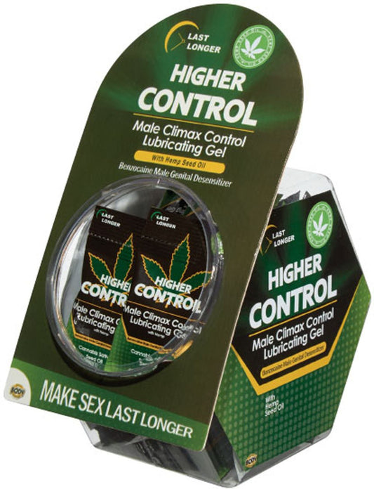 Higher Control Male Climax Control Lubricating Gel With Hemp - 50 Pc - Time4Task2Toys