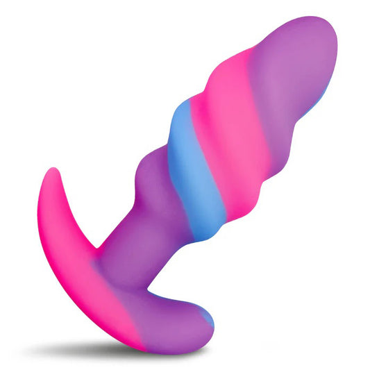 "Unicorn Swirl Silicone Butt Plug - Small CC-AH706-SMALL"