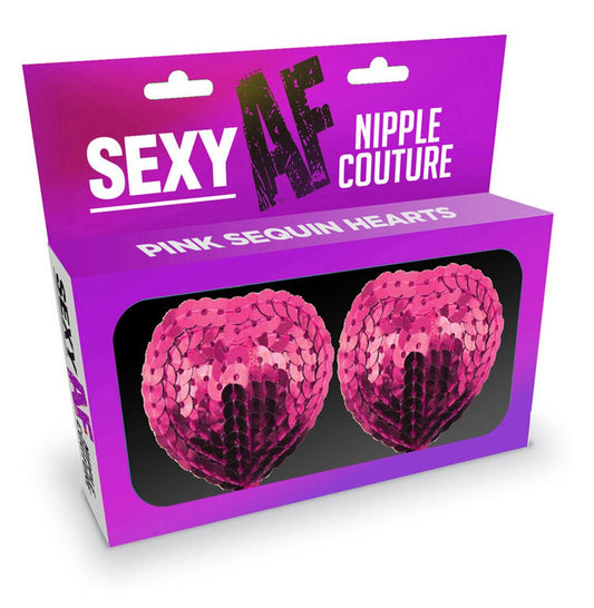 Sexy Af Nipple Couture Pink Sequin Hearts - Time4Task2Toys