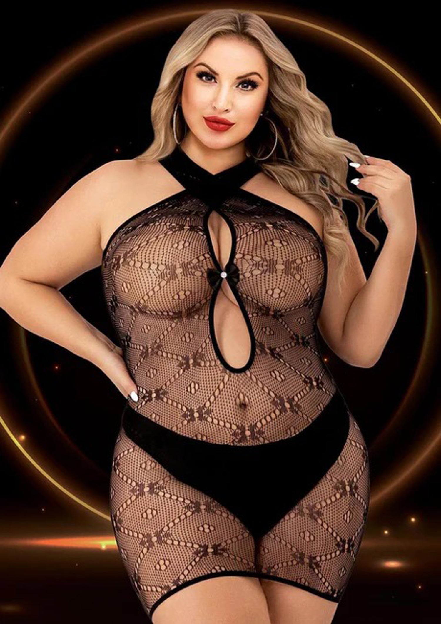 Halter Top Mini Dress - Queen Size - Black - Time4Task2Toys