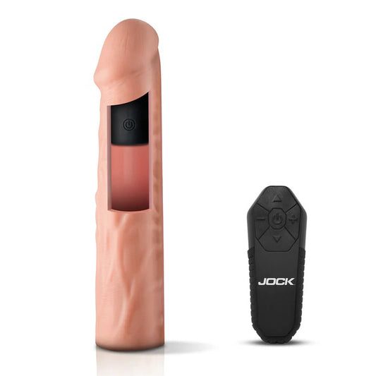 "Jock Vibrating Penis Extension with Remote - Light CN1019-LIGHT"