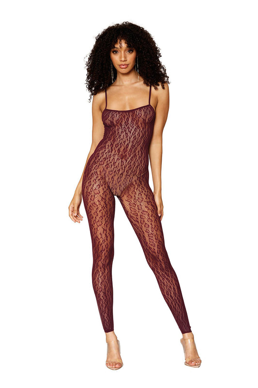Catsuit Bodystocking and Shrug - One Size - Burgundy - Time4Task2Toys