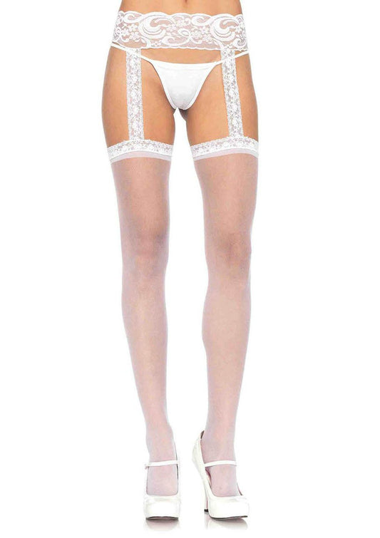 Sheer Thigh Highs - One Size - White - Time4Task2Toys